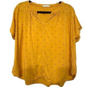 Deco F/S Short Sleeve Split V-Neckline Size 2XL Top